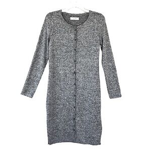 Lucky Brand  RN 803118 Heather Gray Long Sleeve Faux Button Tunic Top S